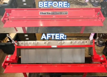 Modding a sheet metal brake into a box and pan brake